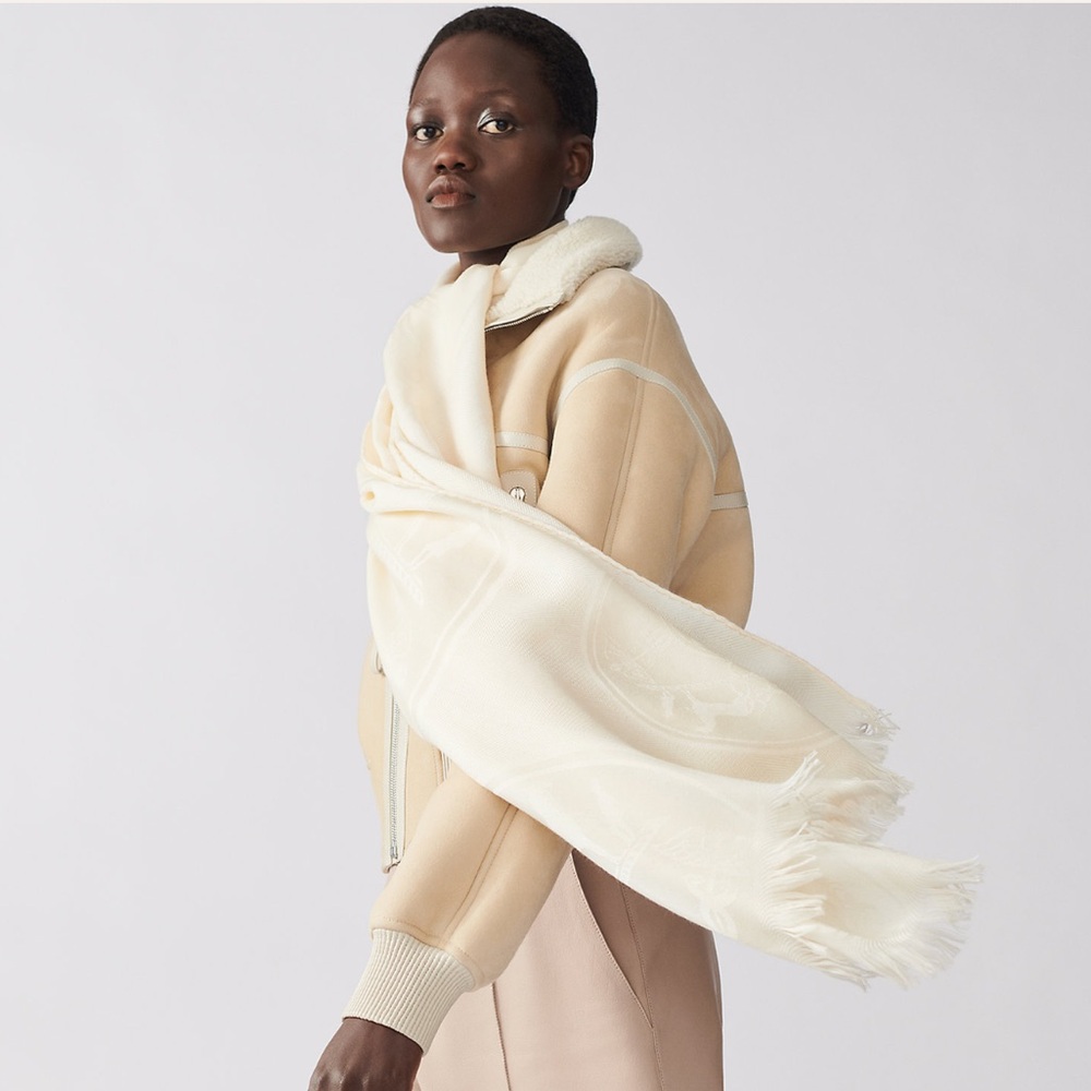 Hermes New Libris stole - Ivoire